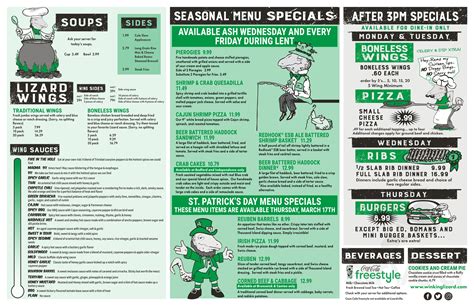 Menu - Bedford Heights OH's Winking Lizard Bedford Heights | Sirved