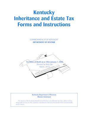 2005 KY DoR Inheritance & Estate Tax Forms Instr - Blank Fillable ...