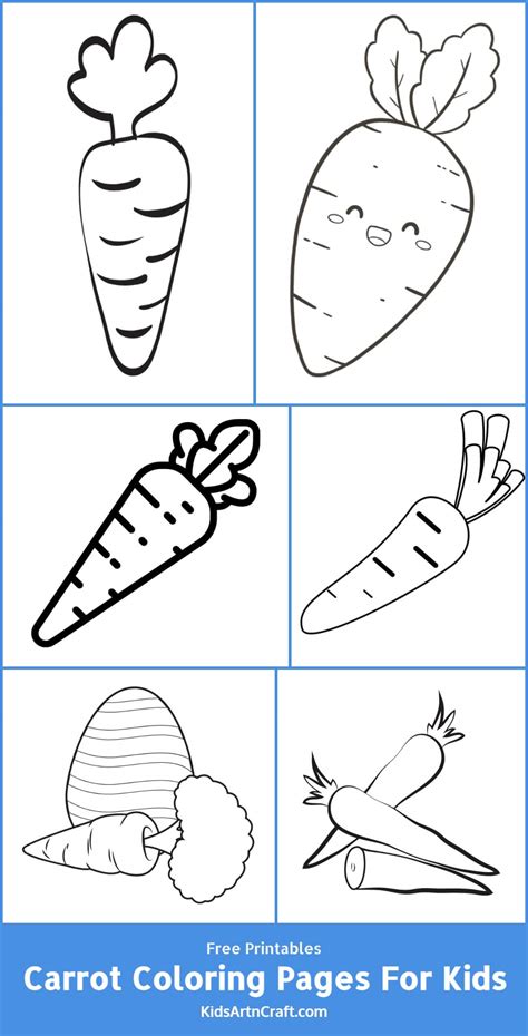 Carrot Coloring Pages For Kids – Free Printables - Kids Art & Craft