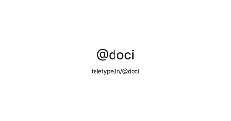 @doci — Teletype