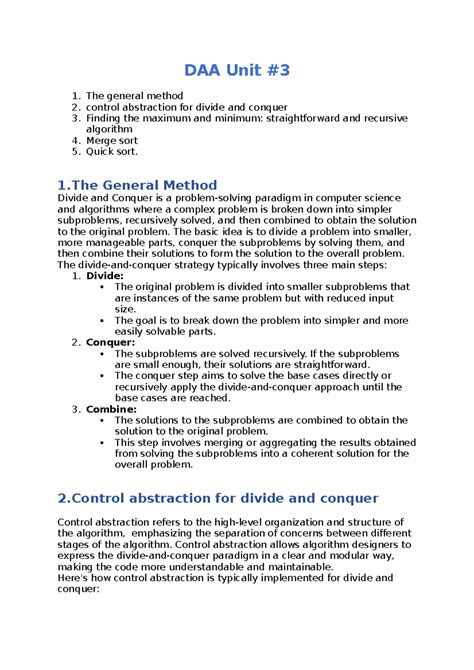 DAA Unit-3 notes - unit 3 - DAA Unit 1. The general method 2. control ...