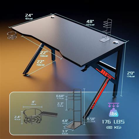 Buy FLEDEX Gaming Desk 48 inch, Gamer Desk Office PC Computer Desk ...