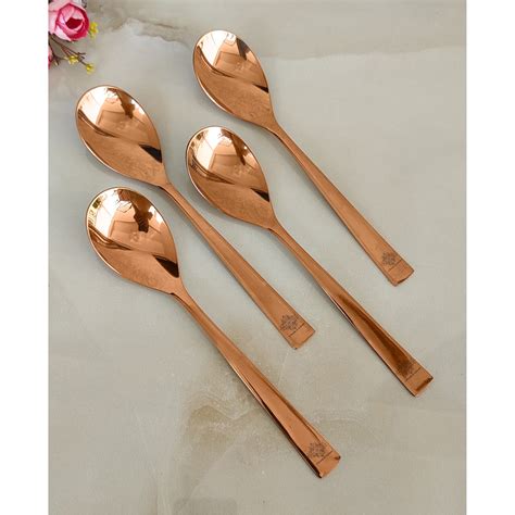 Buy Stainless Steel With Rose Gold Finish Serving Spoon Online - Indian ...