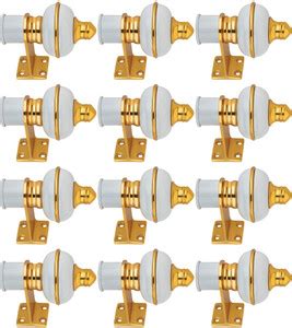 Ghazian White, Gold Curtain Knobs, Rod Rail Bracket Metal Price in ...