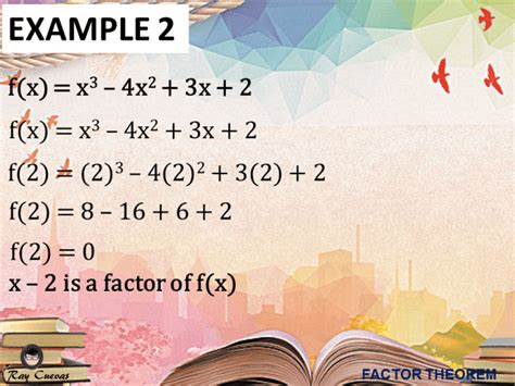 Image result for Polynomial Factor Theorem Example