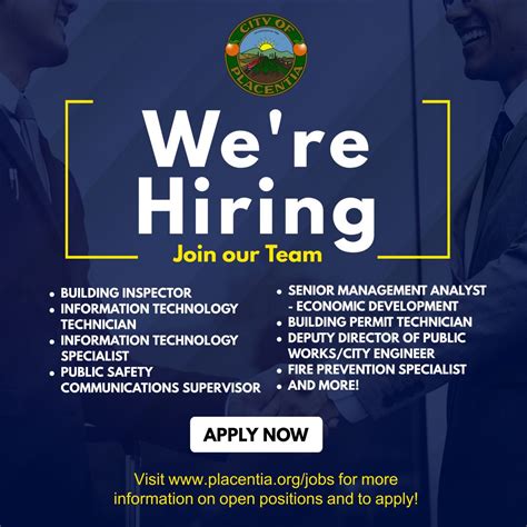 City of Placentia on LinkedIn: #hiring #localgovernmentjobs