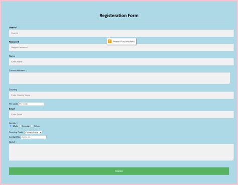 Image result for JavaScript Client-Side Validation Registration Form