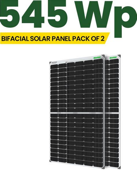 Waaree Solar Panel 545 Watt Mono PERC Bifacial (Pack of 2) 24 Volts ...