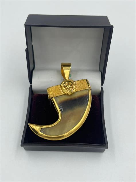 1 GRAM GOLD PLATING LION FACE NAIL PENDANT FOR MEN DESIGN A-59 – Radhe ...