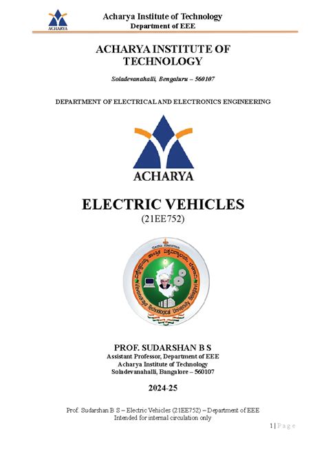 21EE752 - Module 1: Electric Vehicle Mechanics Study Material - Studocu