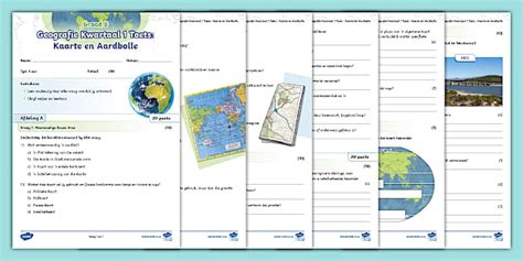 Graad 8: Geografie Kwartaal 1 Toets - Kaarte en Aardbolle