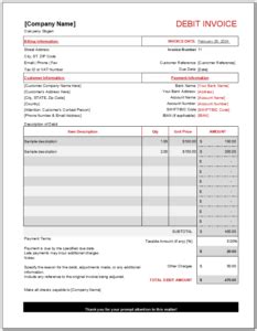 Image result for Contractor Debit Note Format
