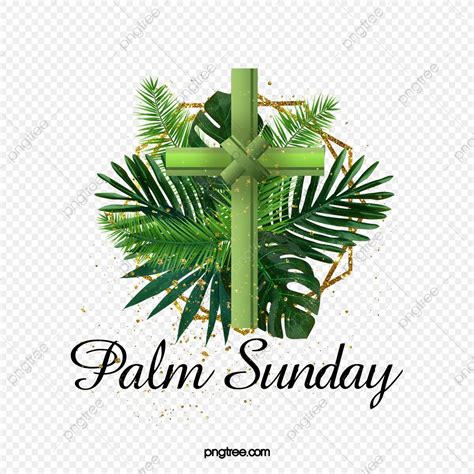 Palm Sunday Creative Label PNG Image
