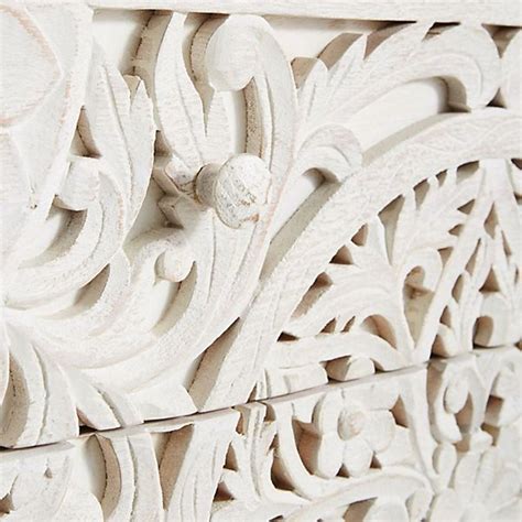 Luxury Handcarved Lombok 3 Drawer Dresser White – Luxury Handicrafts