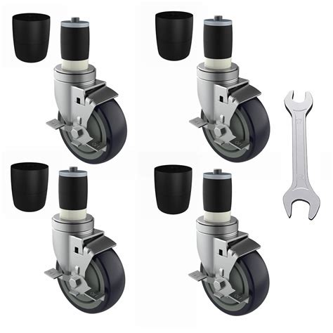 OK5STAR 4 inch Prep Table Casters Set of 4 for Commercial Kitchen Prep ...