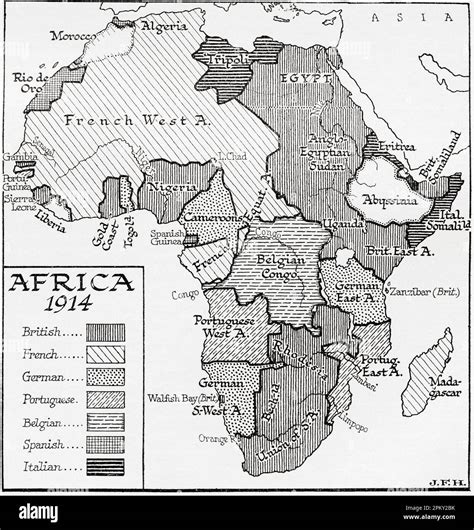 1914 Map Of Africa