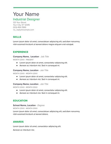 Mi Resume Format