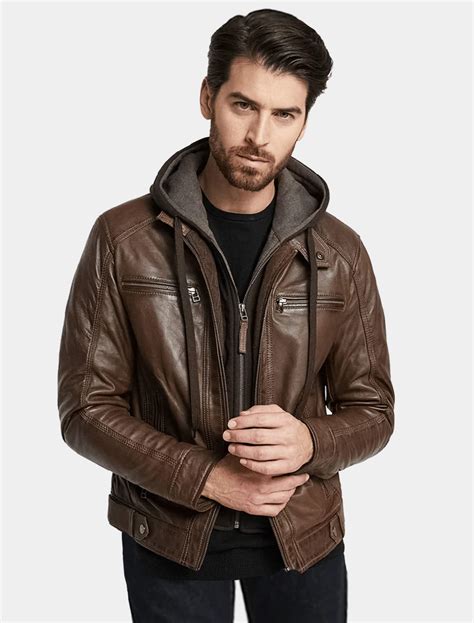 Shop Mens Leather Jacket With Hood [New Edition For Winter]