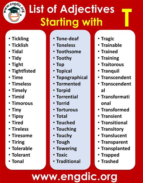 Adjectives with t to describe a person | List of adjectives, Positive ...