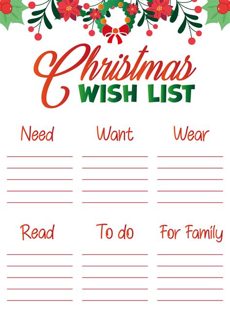 Christmas List Paper - 10 Free PDF Printables | Printablee