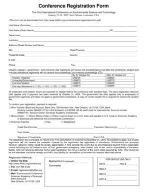 Fillable Online aasci Conference Registration Form - American Academy ...