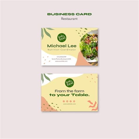 Restaurant Business Card Template 的图像结果