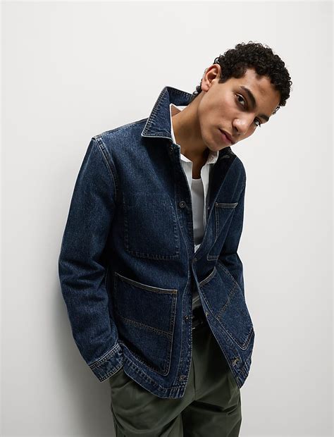 Buy Denim Contrast Collar Jacket at Marks & Spencer