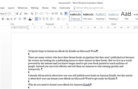 10 Quick Steps to Format an eBook for Kindle on Microsoft Word - Write ...