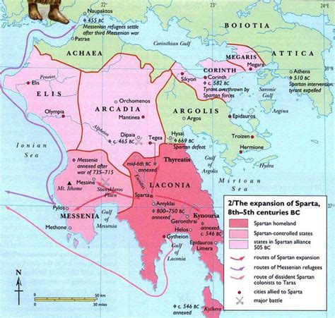 Sparta ancient Greece map - Map of ancient Greece Sparta (Southern ...