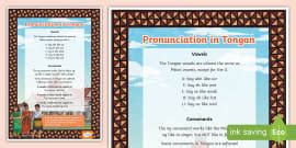 Tongan Pronunciation Guide Poster (teacher made) - Twinkl