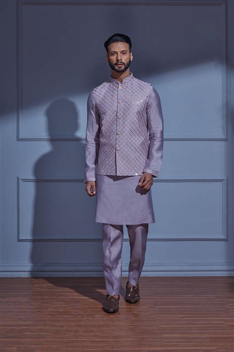 OLD LAVENDER JACKET KURTA SET