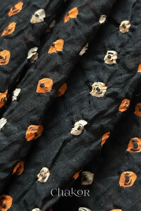 Black Bandhani Mulmul Cotton Women's Dupatta | Kutch Tie-Dye ...