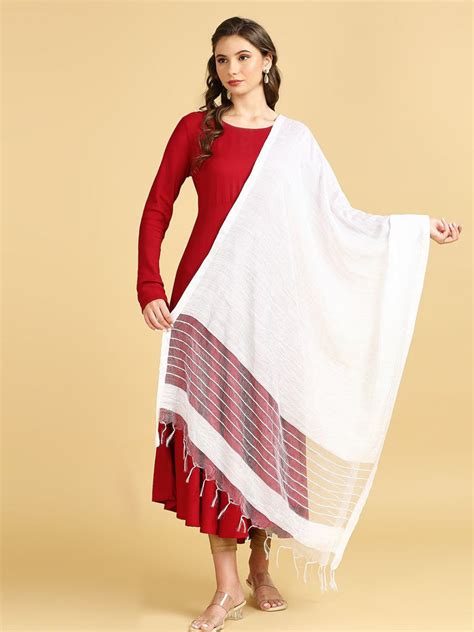 Cotton Silk Dupatta with Sequined Organza Border – Dupatta Bazaar