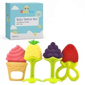 Buy BabyGo Teething Baby Chew Toys | BPA-Free Soft Silicone Teether for ...