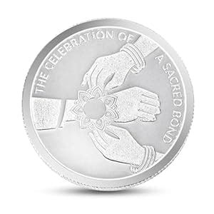 Buy CHOTTEY LAL AND SONS 999 Pure Silver Brother - Sister Print & Rakhi ...