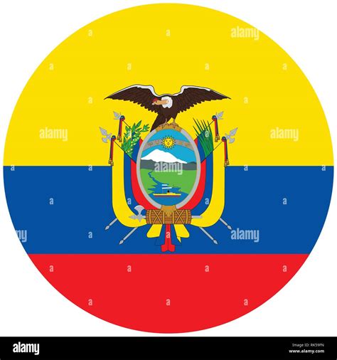 Vector illustration Ecuador flag icon isolated on white background ...