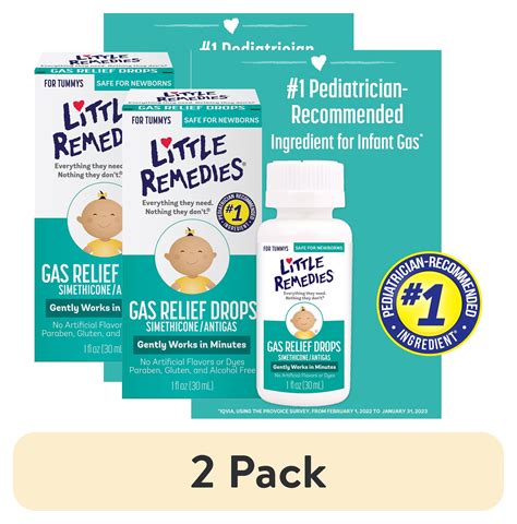 (2 pack) Little Remedies Gas Relief Drops, Natural Berry Flavor, Safe for Newborns, Children's ...