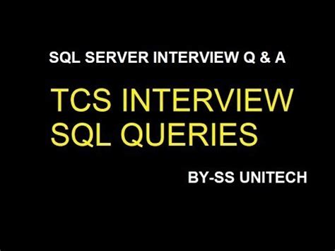 TCS SQL Interview Questions 的图像结果