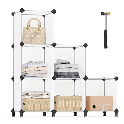 Songmics6 Cube Storage Organizer Diy Closet Shelf Plastic Clothes ...