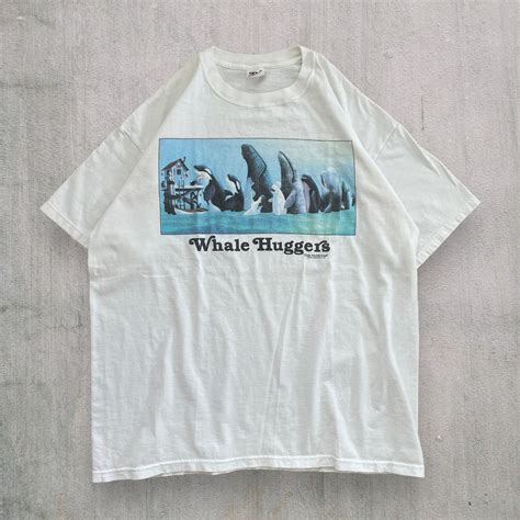 00s whale （animal）printed t-shirt | A46