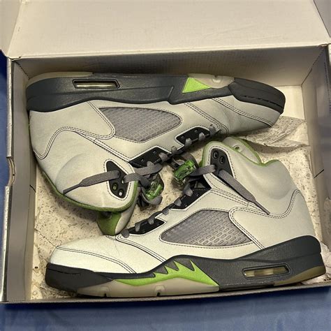 Jordan 5 Green Bean Great condition slight creasing... - Depop