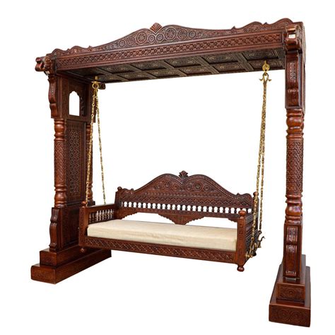 Traditional Teak Wood Jhula Swing – Handcrafted Indoor Decor | Ragaarts