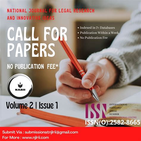 [Call for Papers] National Journal for Legal Research and Innovative ...