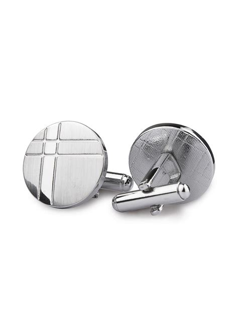 Kavove The Crossroad Silver Coloured Cufflinks For Men