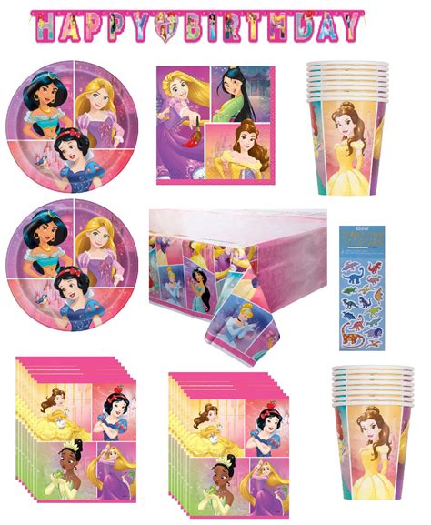 Unique Disney Princess Birthday Party Supplies Bundle with Loot Bags ...