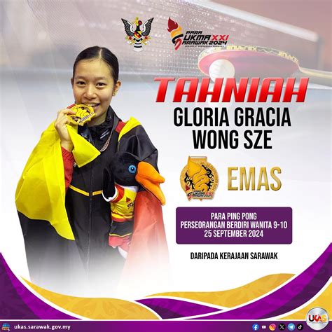 Gloria lengkapkan sasaran tiga emas ping pong Sarawak - UTUSAN SARAWAK