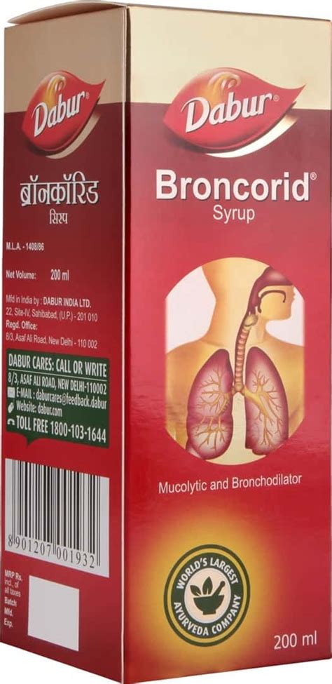 Buy DABUR BRONCORID COUGH SYRUP BOTTLE OF 200 ML Online & Get Upto 60% ...