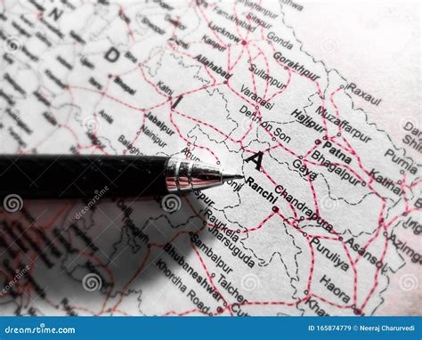 Ranchi City Name Displayed on Geographic Map in India Madhya Pradesh Stock Image - Image of port ...