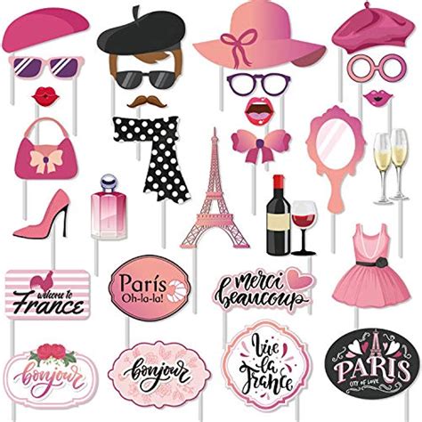 30 Pcs Paris Photo Booth Props Kit Eiffel Tower Themed | Desertcart INDIA