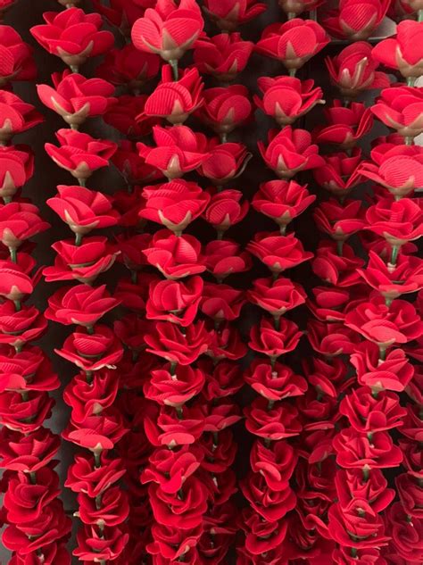 Buy DHD59® Artificial Red Ross (Gulab), 53 Flowers in Each String/ladi ...